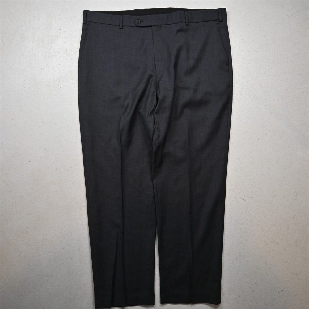 Enro 40x30 Gray 100% Wool Flat Front Straight Dress Mens Pants